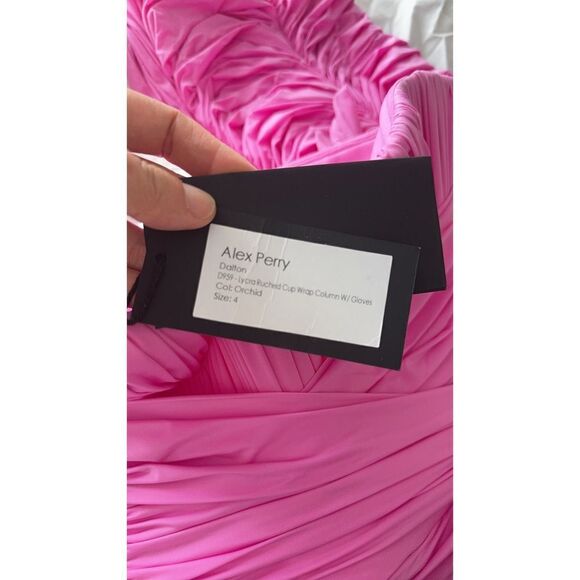 Alex Perry dalton column w gloves orchid pink AU4/US0 - Picture 12 of 13